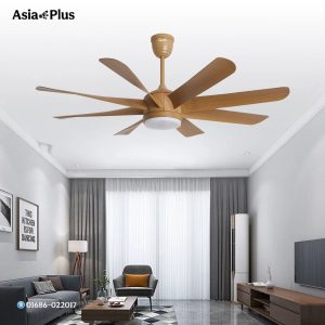 Qulik Helix UL 60"- Modern Decorative Silent ABS Blade Under light with Remote Ceiling Fan (Light Wood)